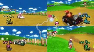 Mario Kart Wii  4 Players #540 Mushroom Cup 150cc