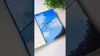 Easy Sky Painting  #shorts #art #painting #trending #ytshorts