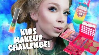 FULL FACE USING ONLY KIDS MAKEUP Challenge | Grav3yardgirl