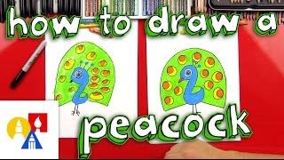 How To Draw A Cartoon Peacock (for Young Artists)