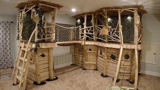 Dad Builds Dream Indoor Treehouse