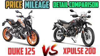 Hero Xpulse 200 VS Ktm Duke 125 _DETAILED COMPARISON_MILEAGE_TOP SPEED_PRICE_BIKE INFORMER