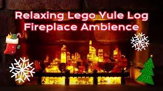 Lego Yule Log Fireplace Ambience - 1 Hour #holidayambience #asmrsounds #christmas #yulelog #lego