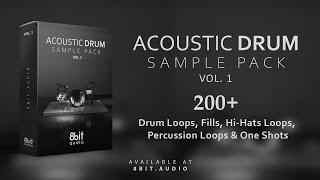 Acoustic Drum Sample Pack | 200+ Drum Loops, Drum Fills, Hi-Hats, Percussion & One Shots