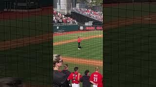 Olivia Adams performs the National Anthem for UGA baseball, 2022