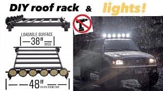 DIY roof rack and light setup for my 1st gen Tacoma