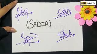 Sadia Name Signature - Handwritten Signature Style for Sadia Name