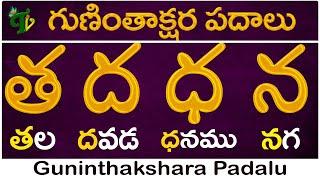 Guninthakshara Padalu in telugu |త ద ధ న గుణింత పదాలు |Tha Dha Ddha Na Gunintha Padalu |Telugu Vanam