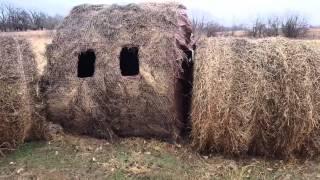 Home made hay bale blind