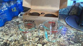 PYREX 2 PIECE GLASS MEASURING CUP SET UNBOXING AND CUSTOMER REVIEW LIQUID MEASURING CUPS REVIEWS