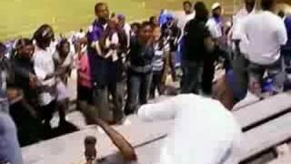 Kid trying to be cool busts his ass dancing!!! LOL
