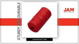 JAM PAPER Kraft Twine   1 8 x 75 Yards   Red   67821706