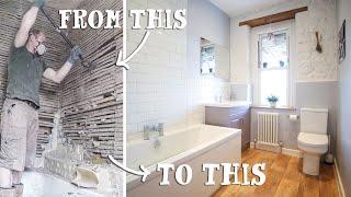 FAMILY BATHROOM MAKEOVER - Start to Finish Transformation! 