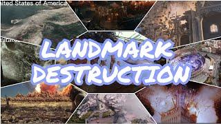 Destruction of landmarks in many countries scene reversed collection #Movie clips #Landmark