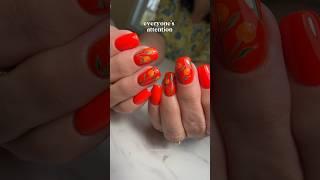 Hard Gel Overlay with Summer Orange Design! 