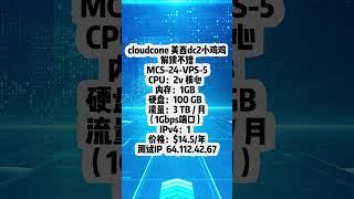 cloudcone 美西dc2小鸡鸡，解锁不错 #熱門