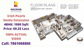 4 BHK Flats for Sale in Noida Extension | 7861008808 | Irish Pearls | 1990 Sqft | Price: 69.25 Lacs