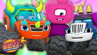 Blaze and Crusher Inside a Monster VIDEO GAME?!  w/ AJ | Blaze and the Monster Machines