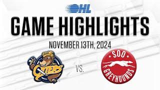 OHL Highlights: Erie Otters @ Soo Greyhounds Nov. 13, 2024