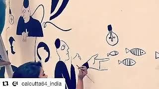 Wall painting | grafitti | doodle | mural | at calcutta 64