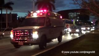 Motocicleta Harley de la SSP Yucatán abriendo paso a ambulancia del IMSS en emergencia