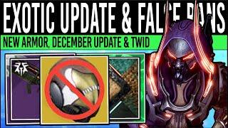 Destiny 2: EXOTIC UPDATES & FALSE BANS! Future Armor, December Patch, Glitched Loot & Feedback!