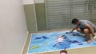 Process Application of 3D Epoxy Floor Paint from Maydos Building Materials Ltd. Co.