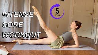 5 min ABS workout | no equipment, tabatas, pilates/ballet inspired exercises, beginner friendly