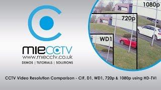 CCTV Video Resolution Comparison - CIF, D1, WD1, 720p & 1080p using HD-TVI