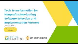 Technology Transformation for Nonprofits: Navigating Software Selection and Implementation Partners