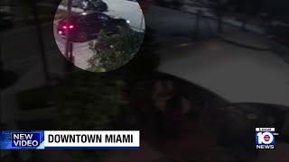 Video shows shooting, stabbing incident in Downtown Miami