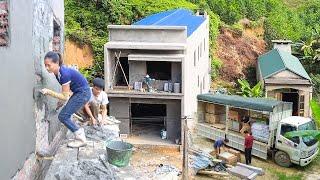 Speeding Up The Construction Of $100K House - Cement Plastering Walls and Roofing Of The House