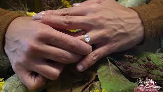 Two-Tone Halo Oval Diamond Engagement Ring