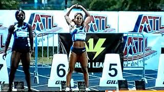 Briana Williams Winner Women's 100m Final.  American Track League