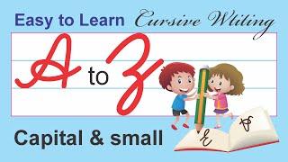 Cursive Writing for children | Cursive Capital & small alphabet | Learning Booster | Write A to Z