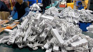 The process of making extension cords. Amazing Korean power strip factory