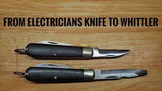 Modifying an Electricians Knife into a Whittler with a Wharncliffe blade!