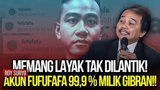 LIVE! MEMANG LAYAK TAK DILANTIK! ROY SURYO: AKUN FUFUFAFA 99,9 % MILIK GIBRAN!!