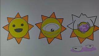 How To Draw Sun Sprunki Phase 123 Very Easy