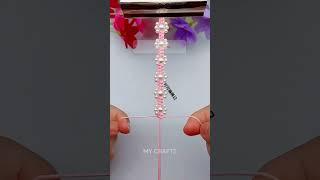 DIY Pearl Beaded Bracelet with Pink Thread | Easy Handmade Jewelry  #diybracelet