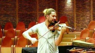 DAVID GARRETT at Museo del Violino in Cremona trying different violins:  which could be the best?