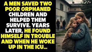 A men saved two poor orphaned children and helped them survive. Years later, he found himself...