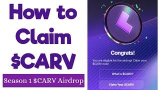 How to Claim $CARV from Season 1 CARV Airdrop | How to Stake #CARV #WhyCARVNow