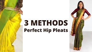 How to PERFECT HIP PLEAT | lakshmi saree draping | saree pleating | Tia Bhuva