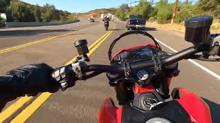 Two Ducati Hypermotard 698 Mono’s out playing in some twisties