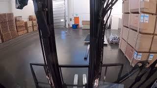 5-ton electric forklift truck POV: Unloading mixed load with Cembrit from Finland