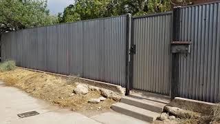 Corrugated Steel Fence - Feldman Neighborhood in Tucson AZ - Affordable Fence & Gates