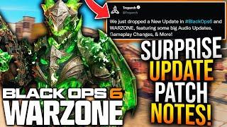 WARZONE: SURPRISE UPDATE PATCH NOTES! Huge AUDIO UPDATES, Bug Fixes, & Gameplay Changes (BO6 Update)