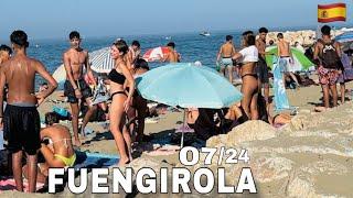 FUENGIROLA MALAGA SPAIN LATEST SUMMER BEACHWALK in July 2024 [4K] Ms Fuengirola Vlogs