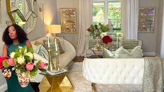 Glam Living Room Refresh and Tour | How to Decorate a Formal Living Room | Decorate with Me